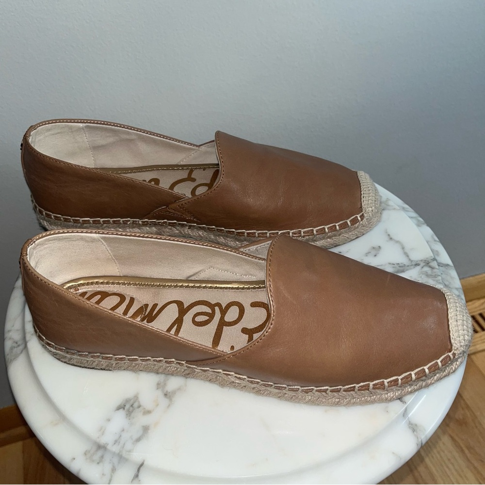 Sam Edelman Womens
Kesia Brown Tan
Leather Espadrilles Slip on Shoes Size 10M